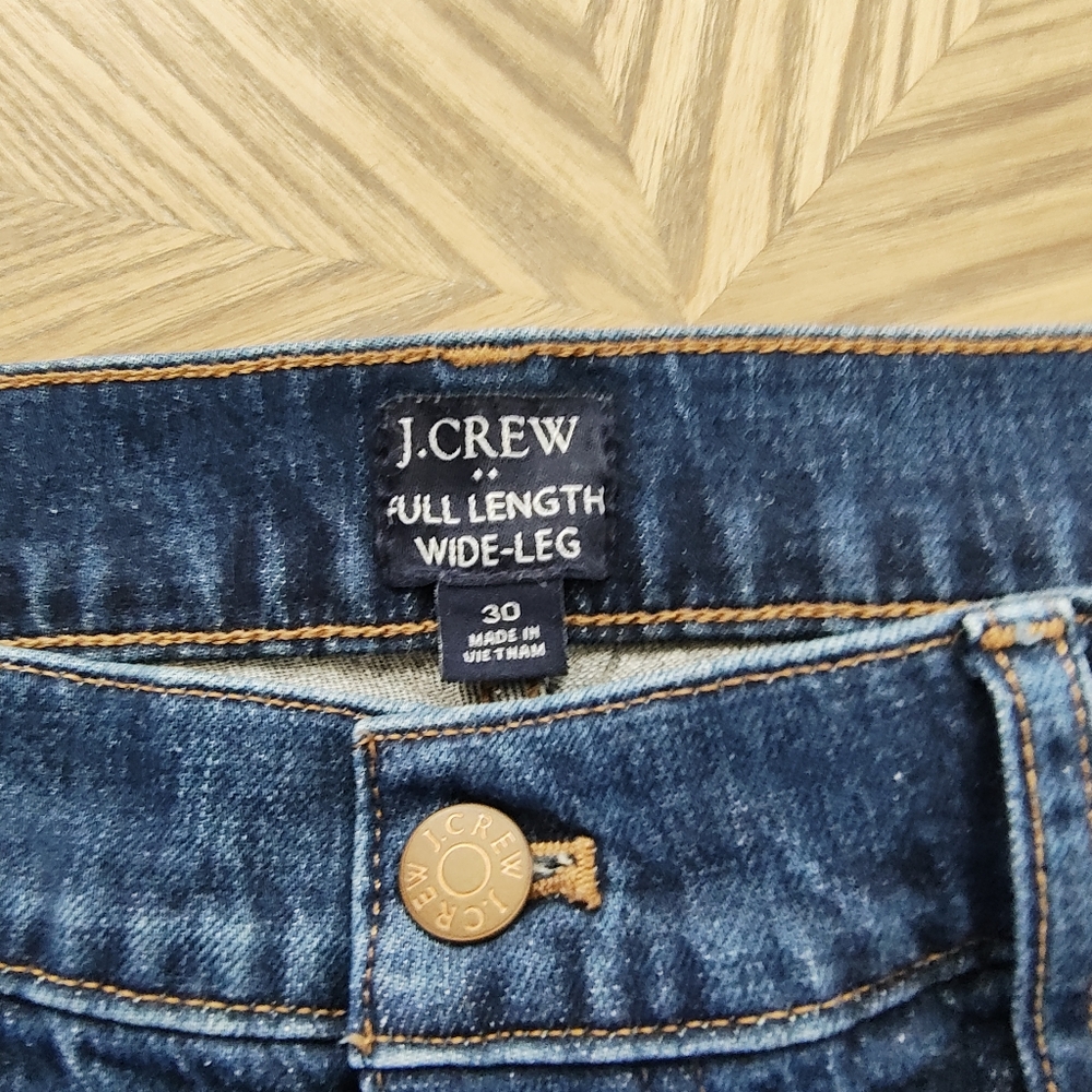 J.Crew Dark Blue Button-fly  Wide-Leg Jeans